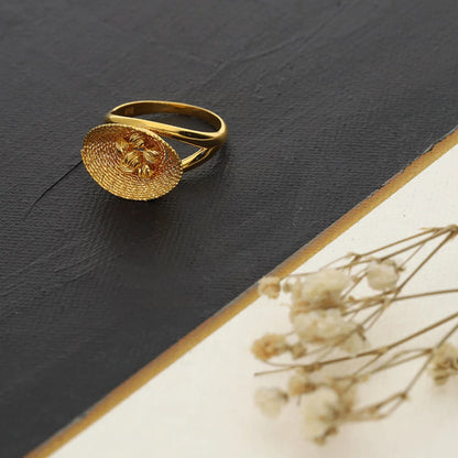 Gold Beads Ring 22Kt - Fkjrn22K3846 Rings