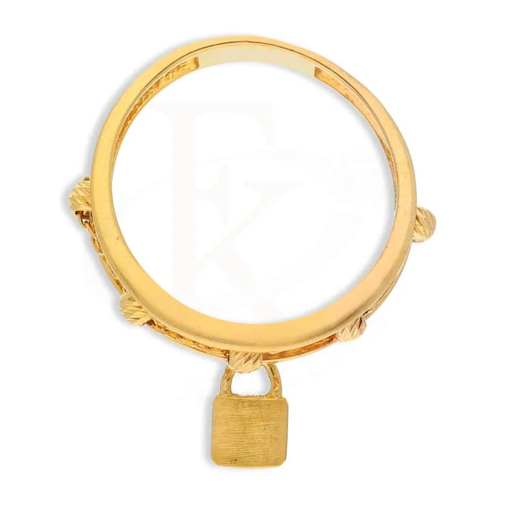 Gold Beads With Lock Ring 21Kt - Fkjrn21K3778 Rings