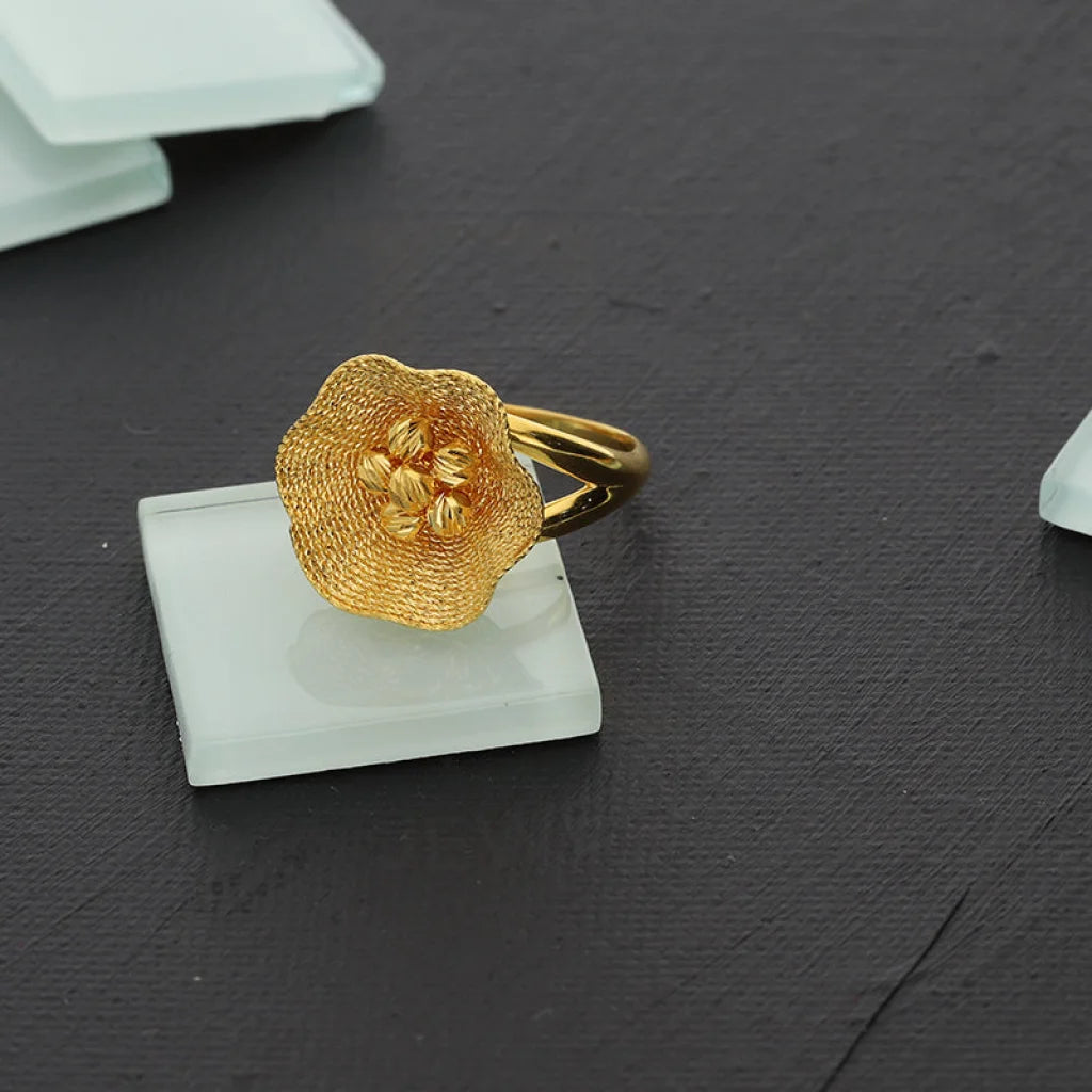 Gold Blooming Flower Ring 22Kt - Fkjrn22K3841 Rings