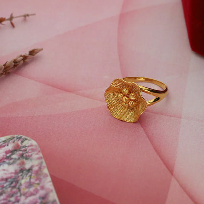 Gold Blooming Flower Ring 22Kt - Fkjrn22K3841 Rings