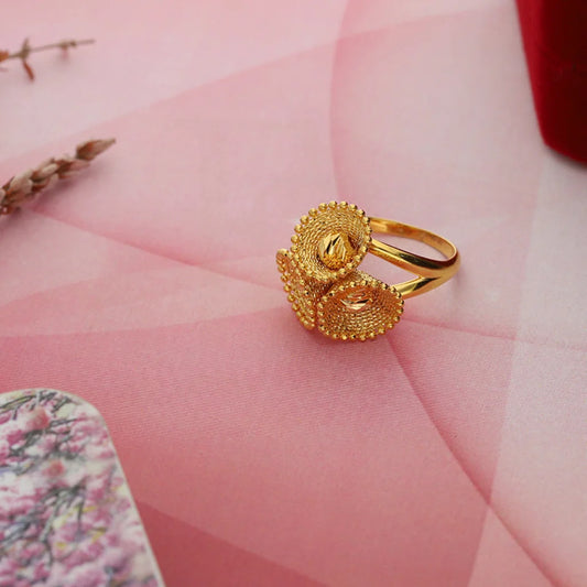 Gold Blooming Flower Ring 22Kt - Fkjrn22K3843 Rings