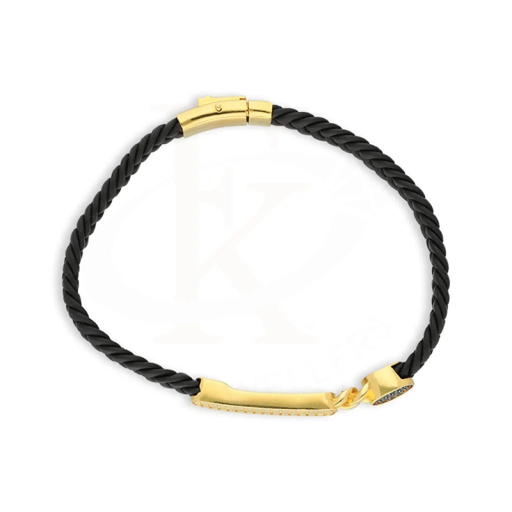 Gold Leather Bracelet 22Kt - Fkjbrl22K5032 Bracelets