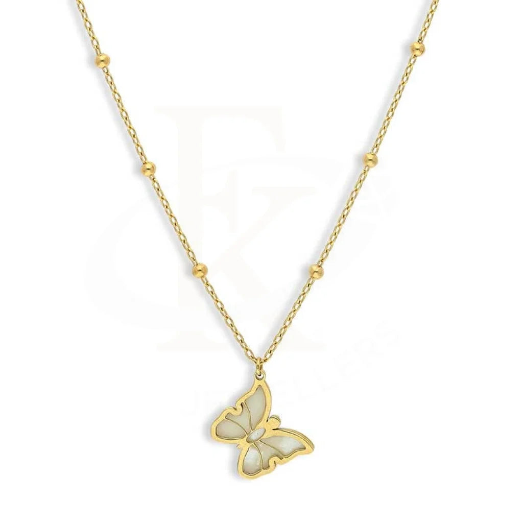 Gold Butterfly Pendant Set (Necklace And Earrings) 18Kt - Fkjnklst18K2426 Sets