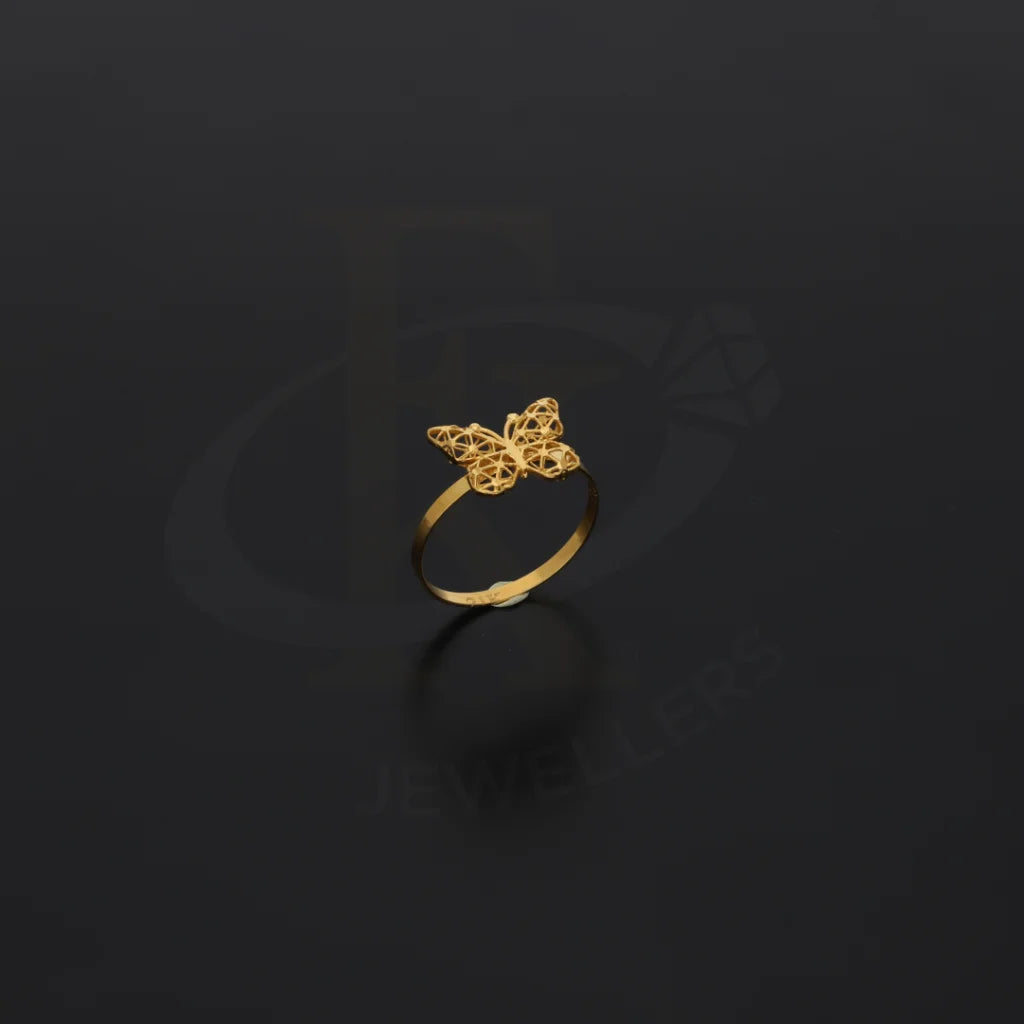 Gold Butterfly Ring 21Kt - Fkjrn21Km8116 Rings