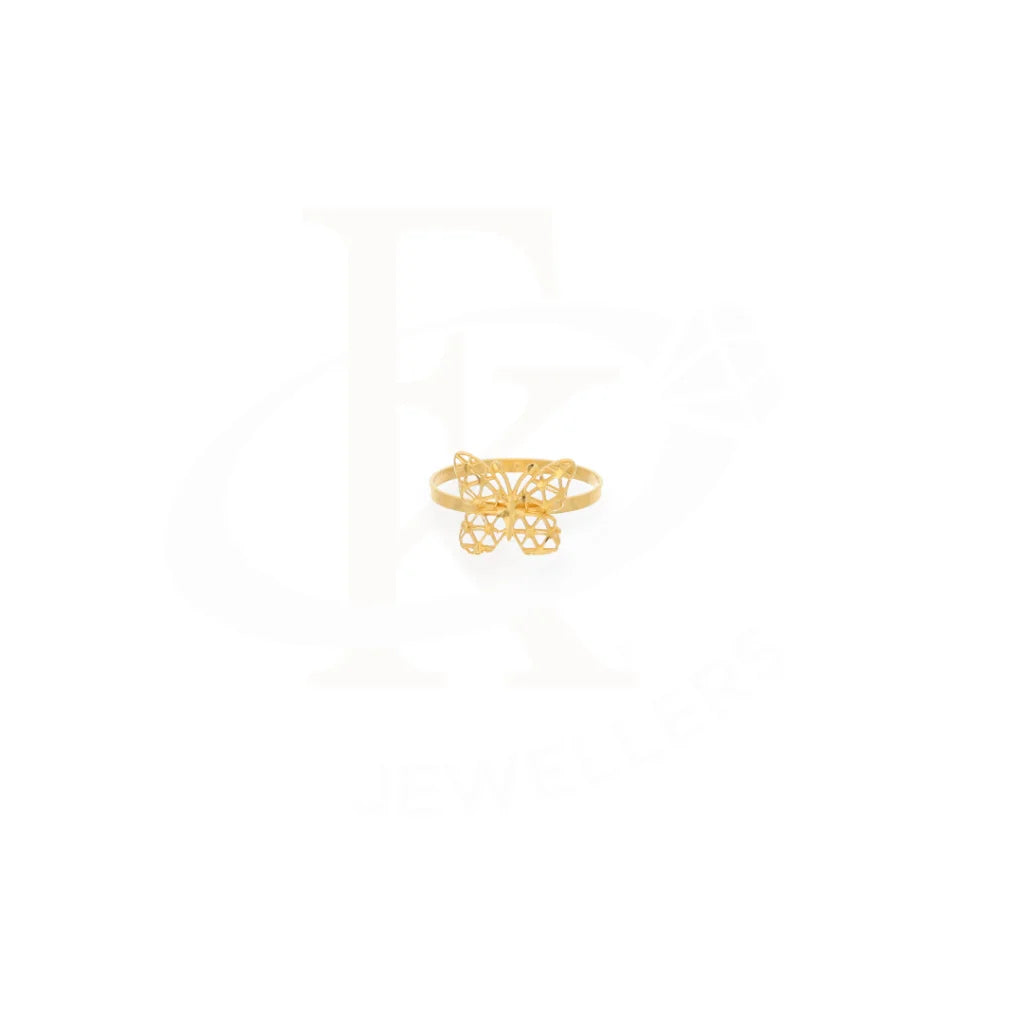 Gold Butterfly Ring 21Kt - Fkjrn21Km8116 Rings