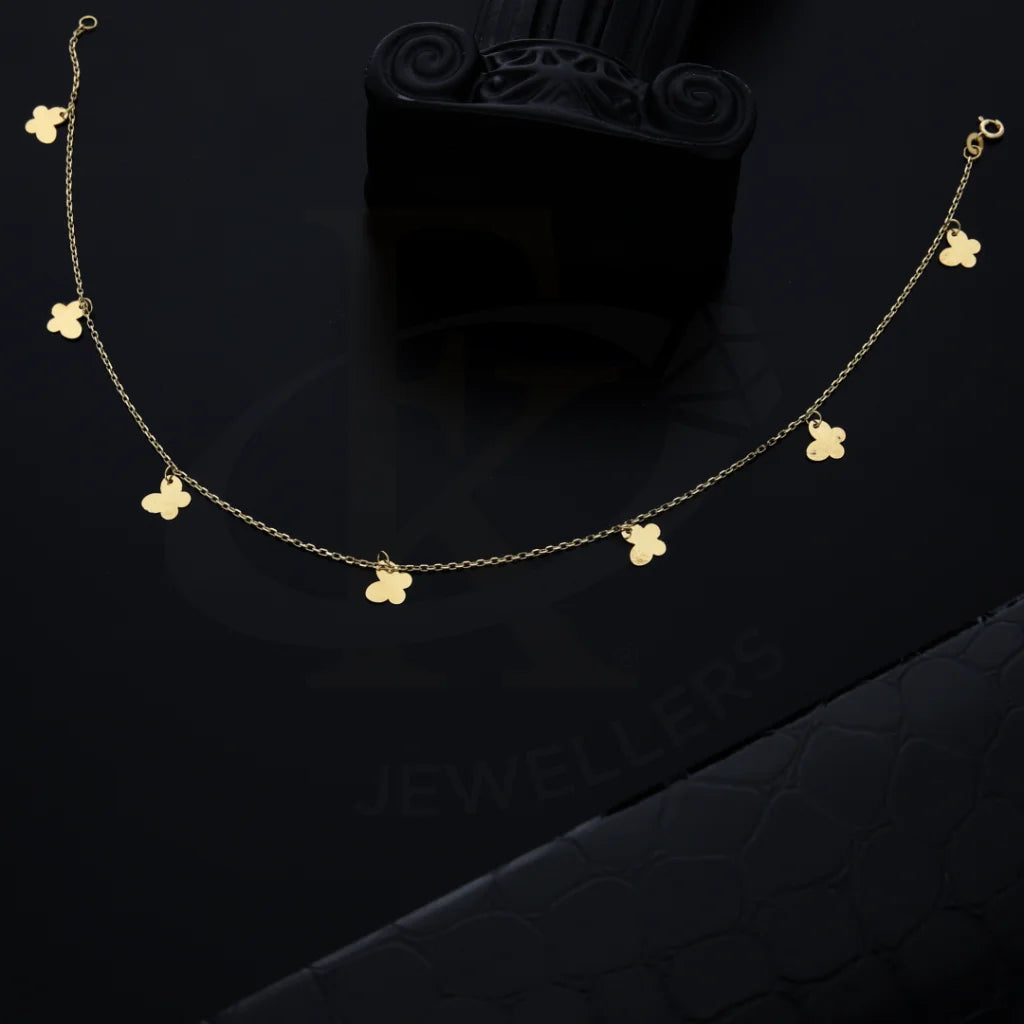 Gold Butterfly Shaped Anklet 18Kt - Fkjankl18K7850 Anklets