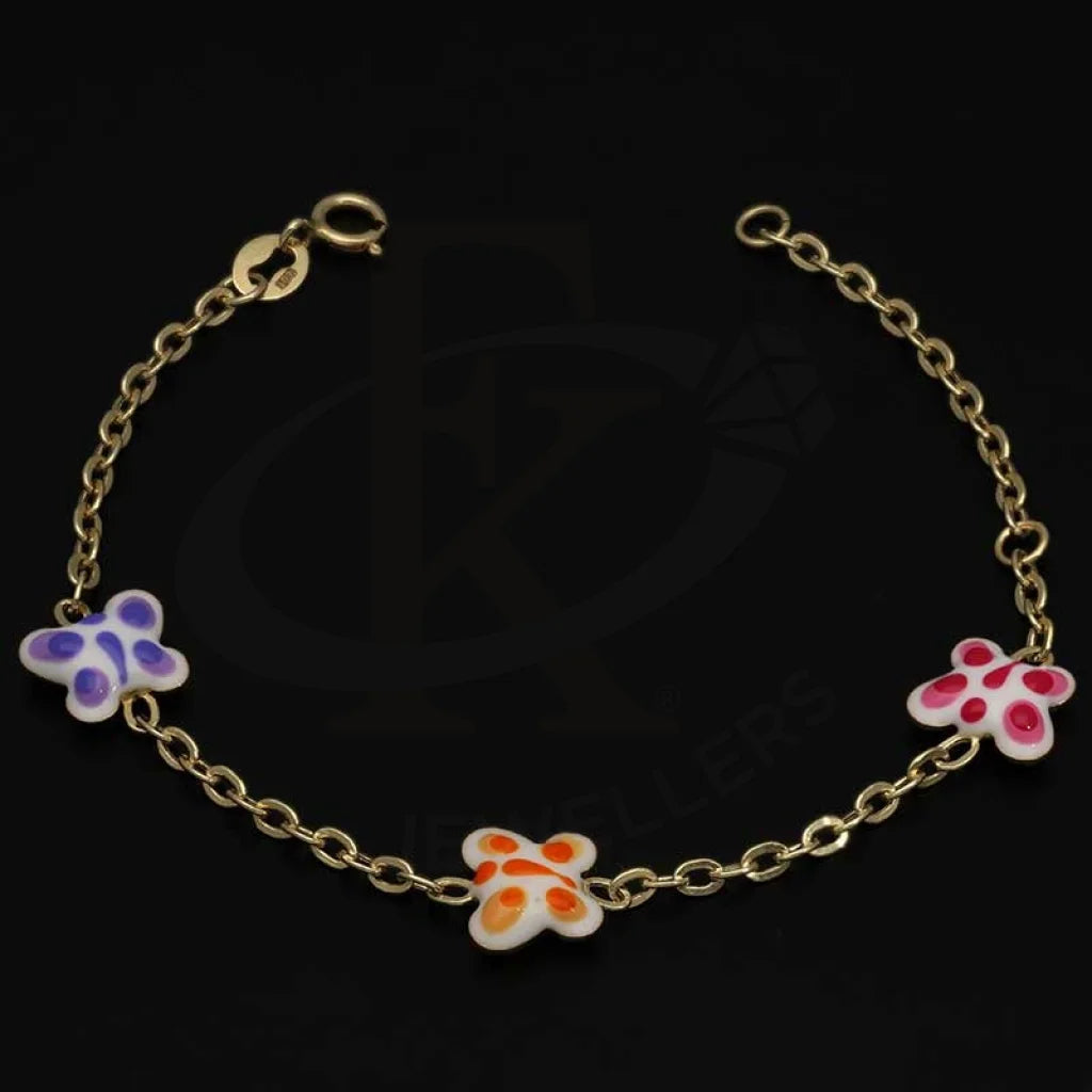 Gold Butterfly Shaped Baby Bracelet 18Kt - Fkjbrl18K2985 Bracelets