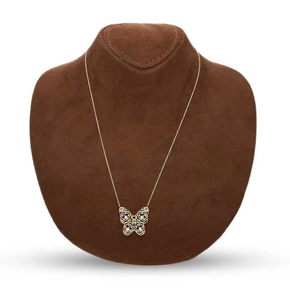 Gold Butterfly Shaped Necklace 18Kt - Fkjnkl18K5273 Necklaces