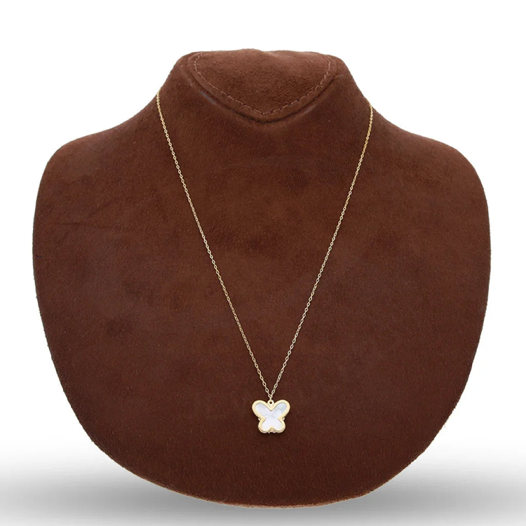 Gold Butterfly Shaped Necklace 18Kt - Fkjnkl18Km5363 Necklaces