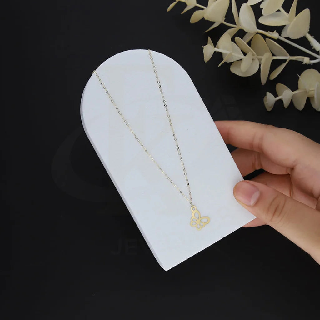 Gold Butterfly Shaped Necklace 18Kt - Fkjnkl18Km5285 Necklaces