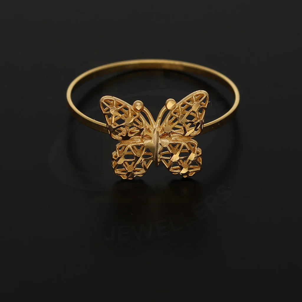 Gold Butterfly Shaped Ring 21Kt - Fkjrn21Km5401 Rings