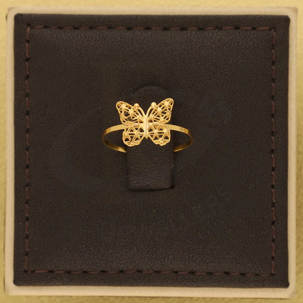 Gold Butterfly Shaped Ring 21Kt - Fkjrn21Km5401 Rings