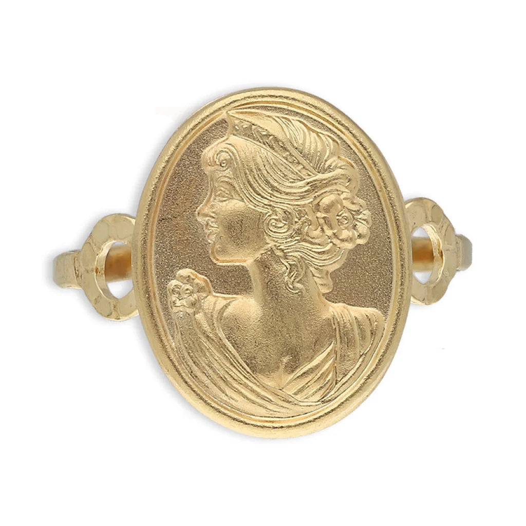 Gold Cameo Hammered Ring 18Kt - Fkjrn18K5500 Rings