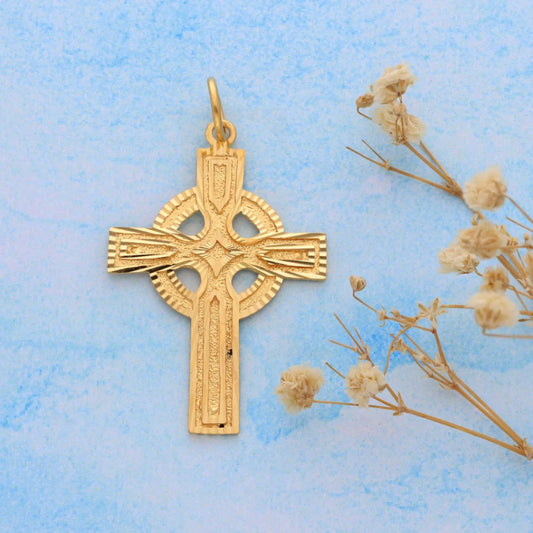 Gold Celtic Cross Shaped Pendant 21Kt - Fkjpnd21K8567 Pendants