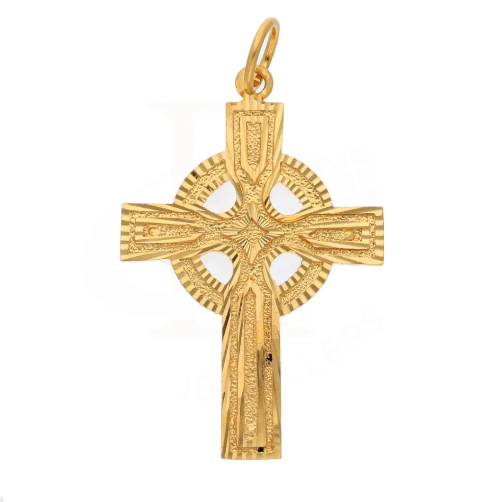 Gold Celtic Cross Shaped Pendant 21Kt - Fkjpnd21K8567 Pendants