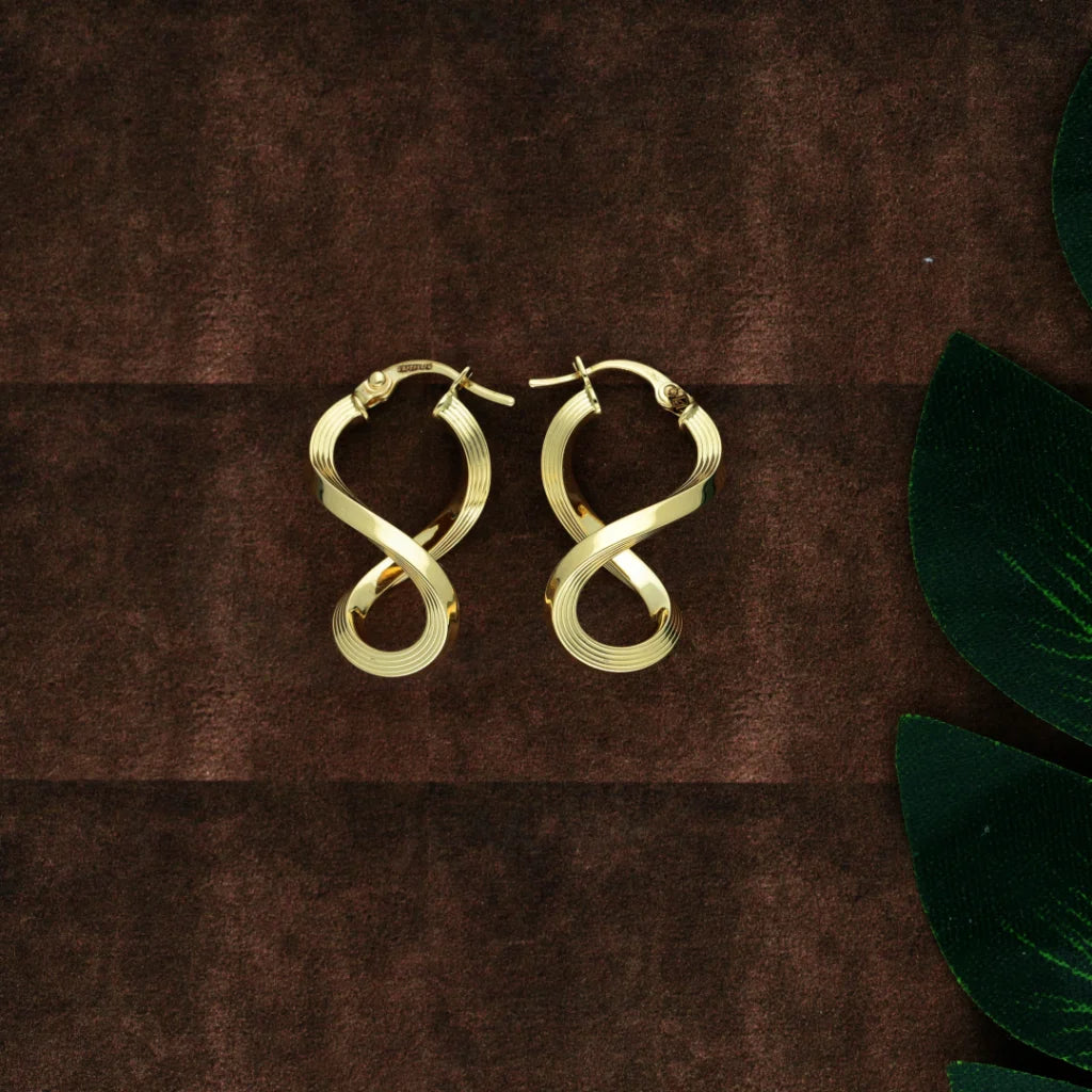 Gold Classic Curved Earrings 18Kt - Fkjern18K8313