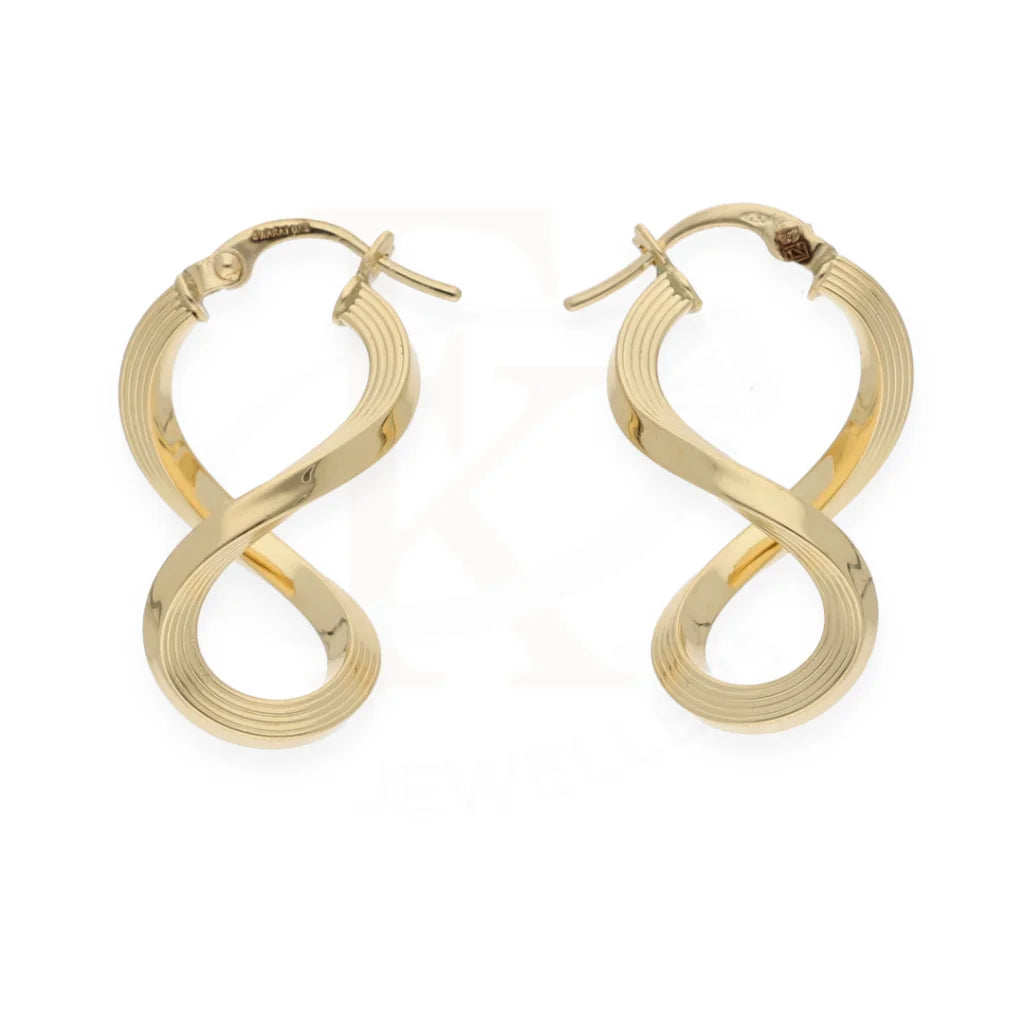 Gold Classic Curved Earrings 18Kt - Fkjern18K8313