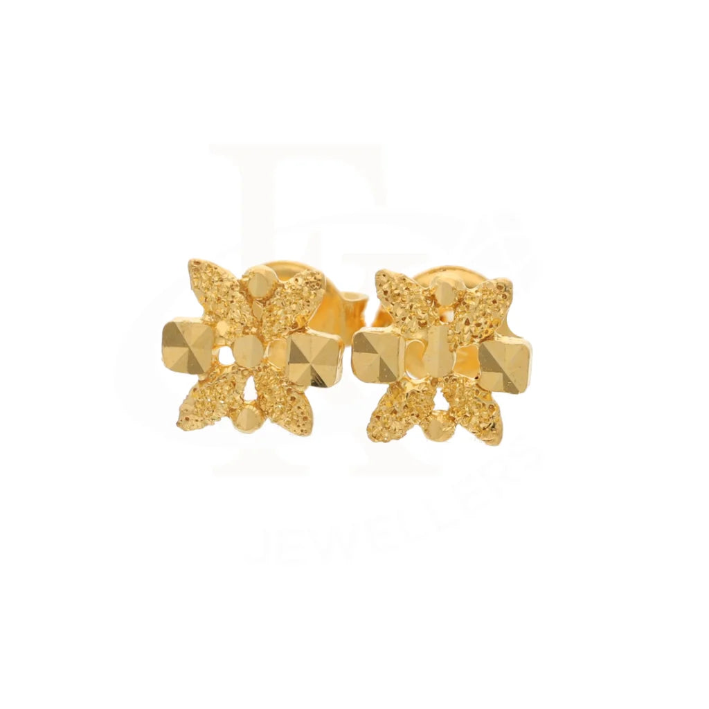 Gold Classic Design Cute Korean Earrings 21Kt - Fkjern21Km8474