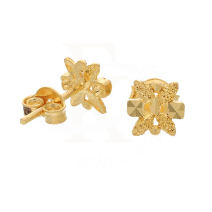 Gold Classic Design Cute Korean Earrings 21Kt - Fkjern21Km8474