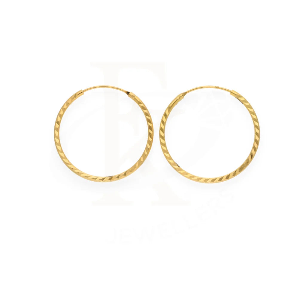 Gold Classic Design Earrings 18Kt - Fkjern18K8309