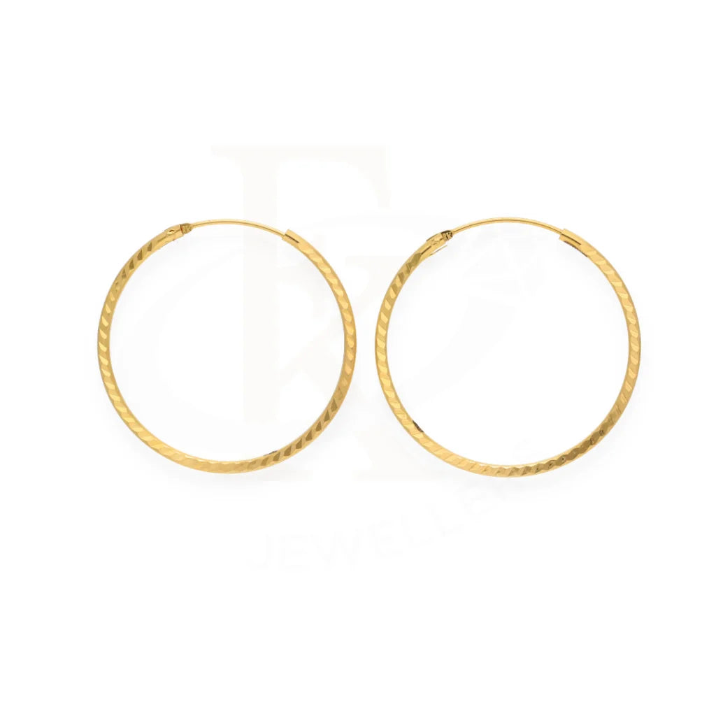 Gold Classic Design Earrings 18Kt - Fkjern18K8310