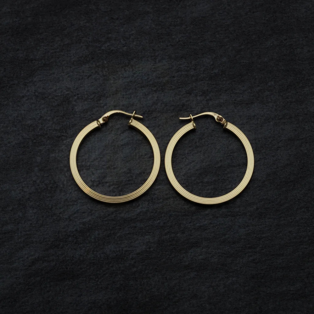 Gold Classic Design Earrings 18Kt - Fkjern18K8312