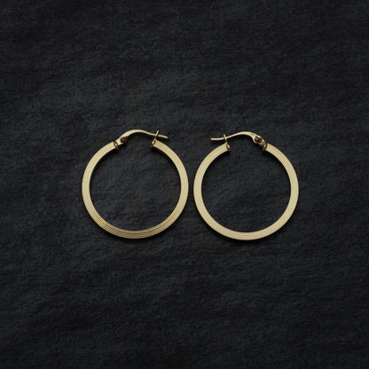 Gold Classic Design Earrings 18Kt - Fkjern18K8312