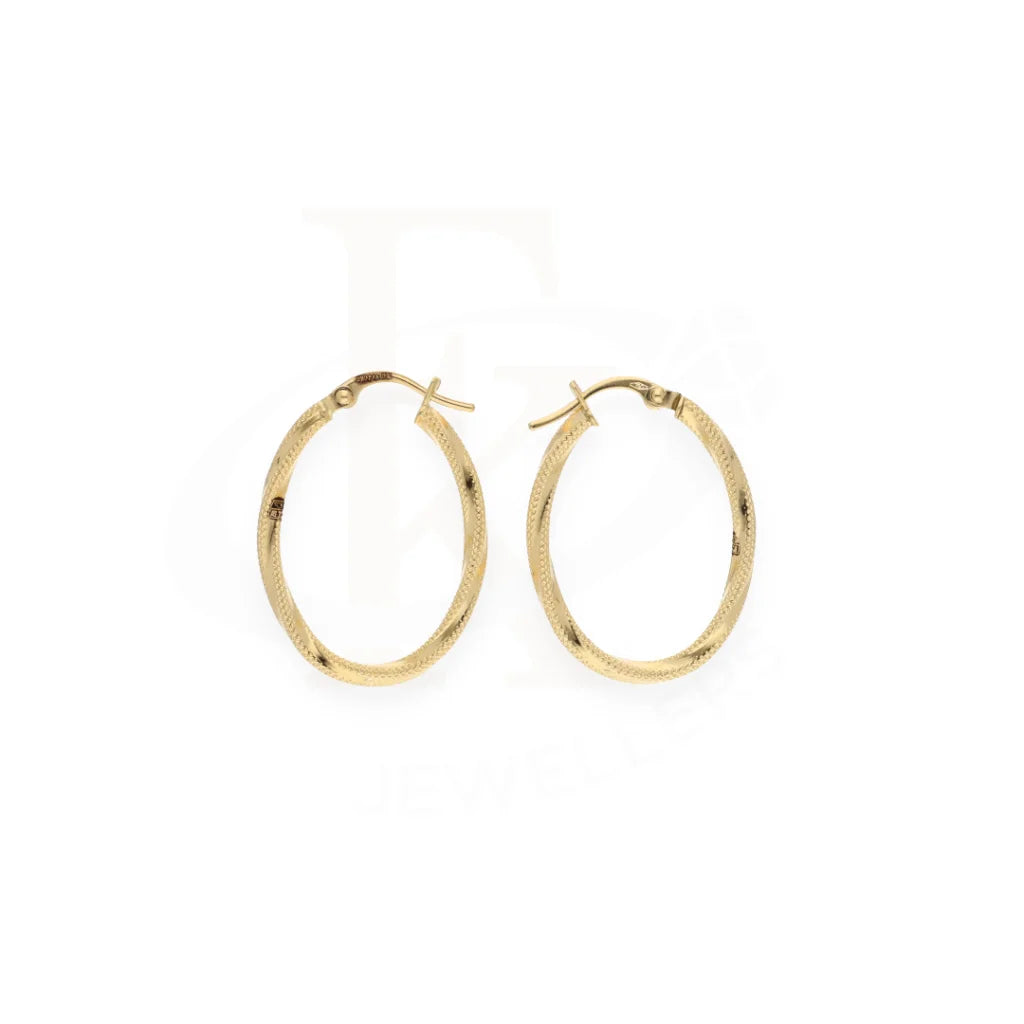Gold Classic Design Earrings 18Kt - Fkjern18K8314