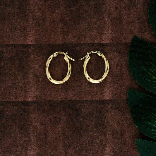 Gold Classic Design Earrings 18Kt - Fkjern18K8315