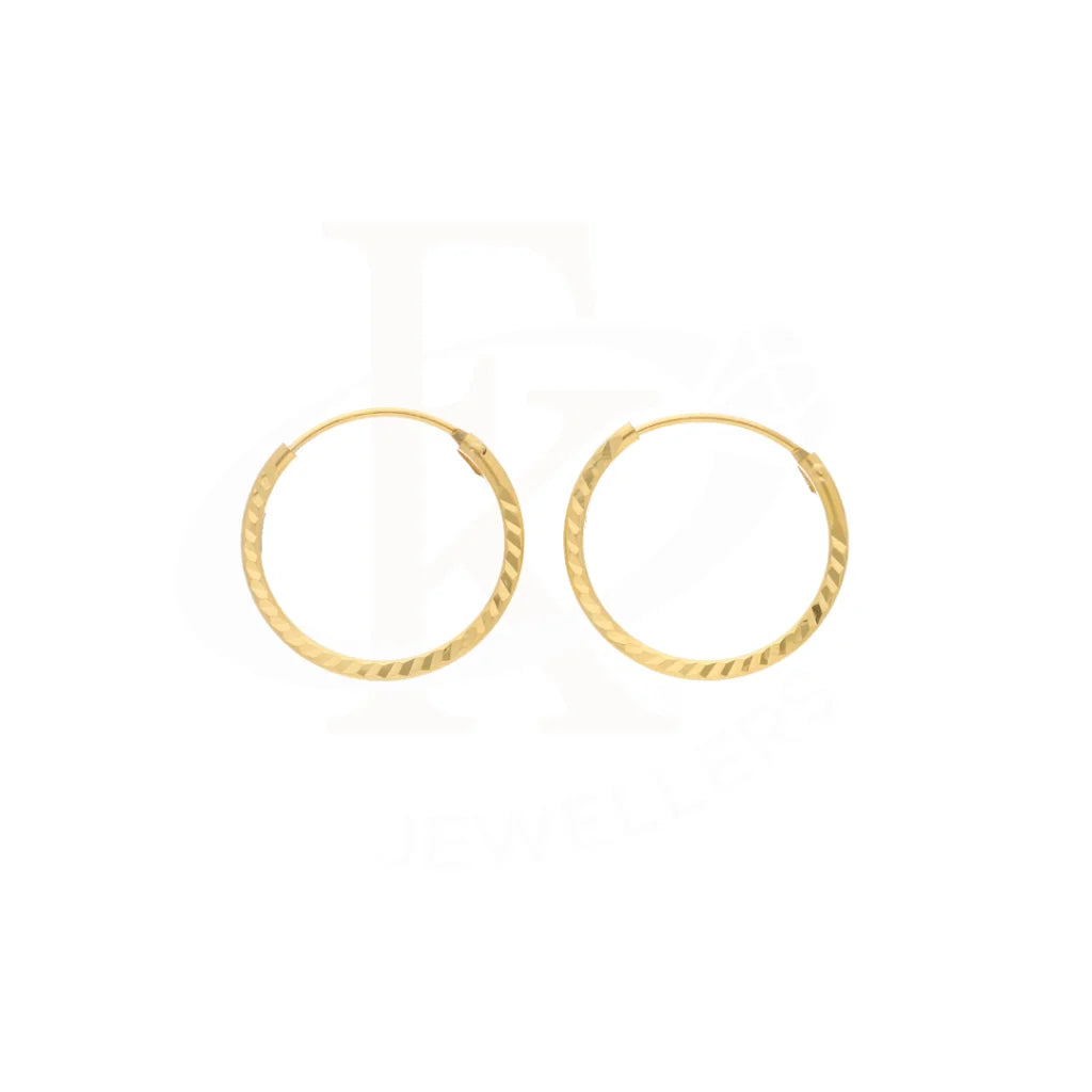 Gold Classic Design Earrings 21Kt - Fkjern21Km8448