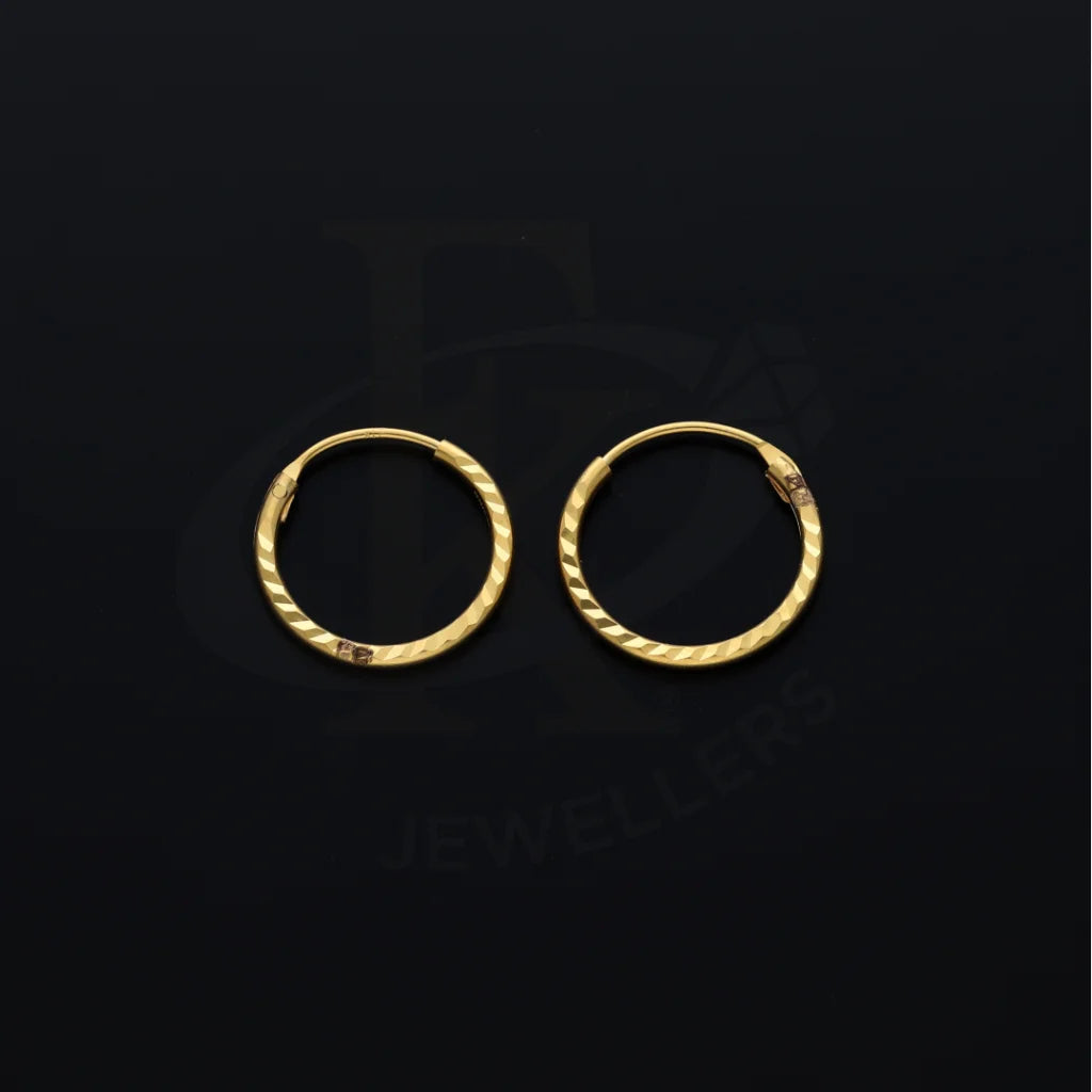 Gold Classic Design Earrings 21Kt - Fkjern21Km8449