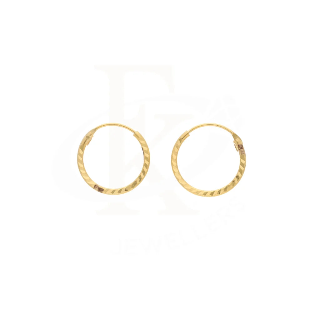 Gold Classic Design Earrings 21Kt - Fkjern21Km8449