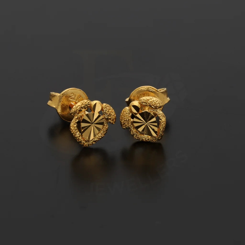 Gold Classic Design Leave Earrings 21Kt - Fkjern21Km8472