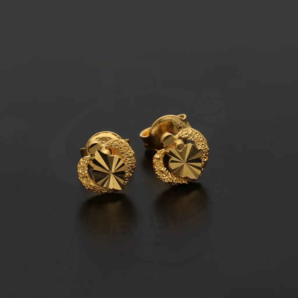 Gold Classic Design Leave Earrings 21Kt - Fkjern21Km8473