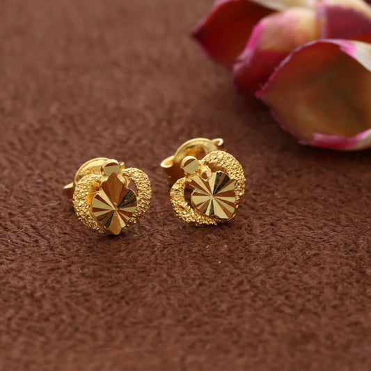 Gold Classic Design Leave Earrings 21Kt - Fkjern21Km8473