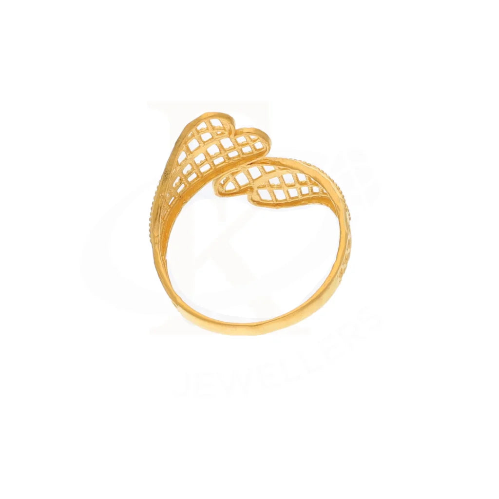 Gold Classic Dual Heart Ring 21Kt - Fkjern18Km8408 Rings