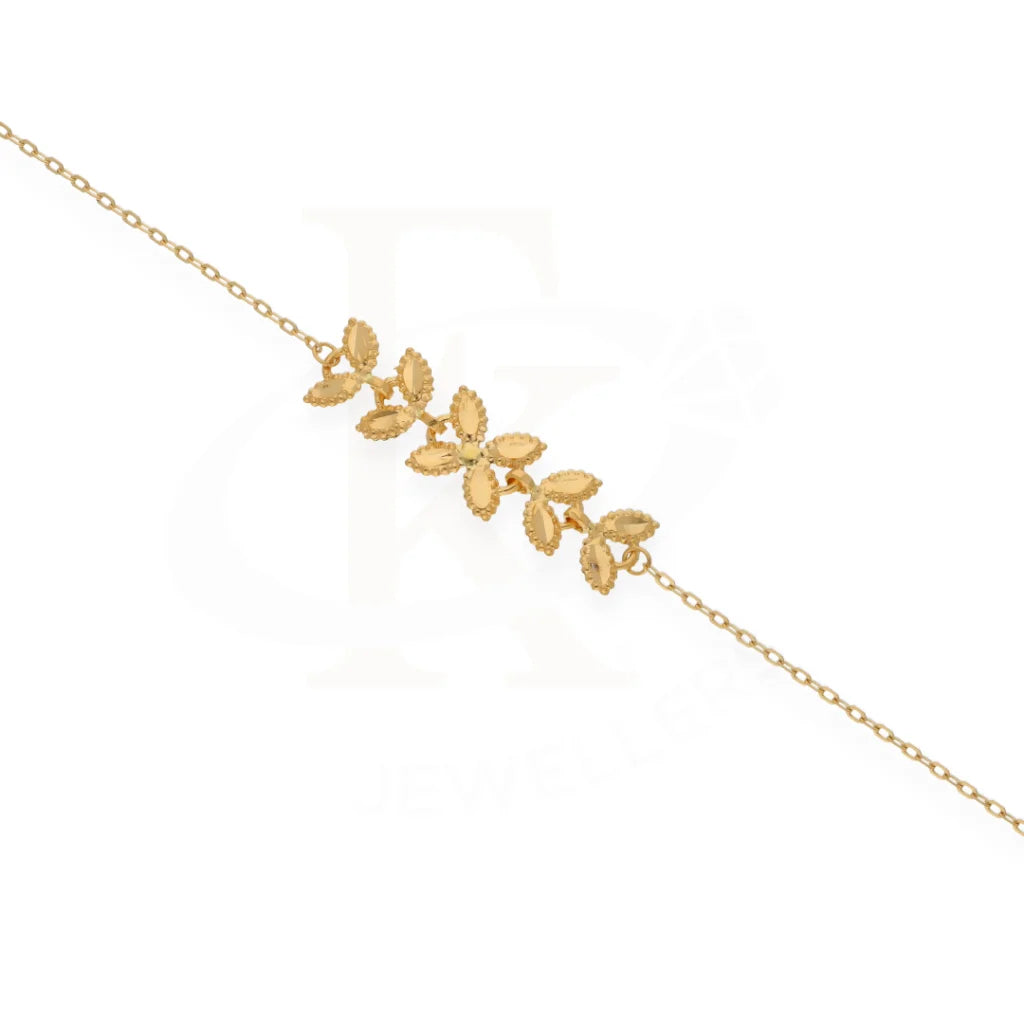 1-0630) Gold Laminate - 6mm Leaf Bracelet - 7.5