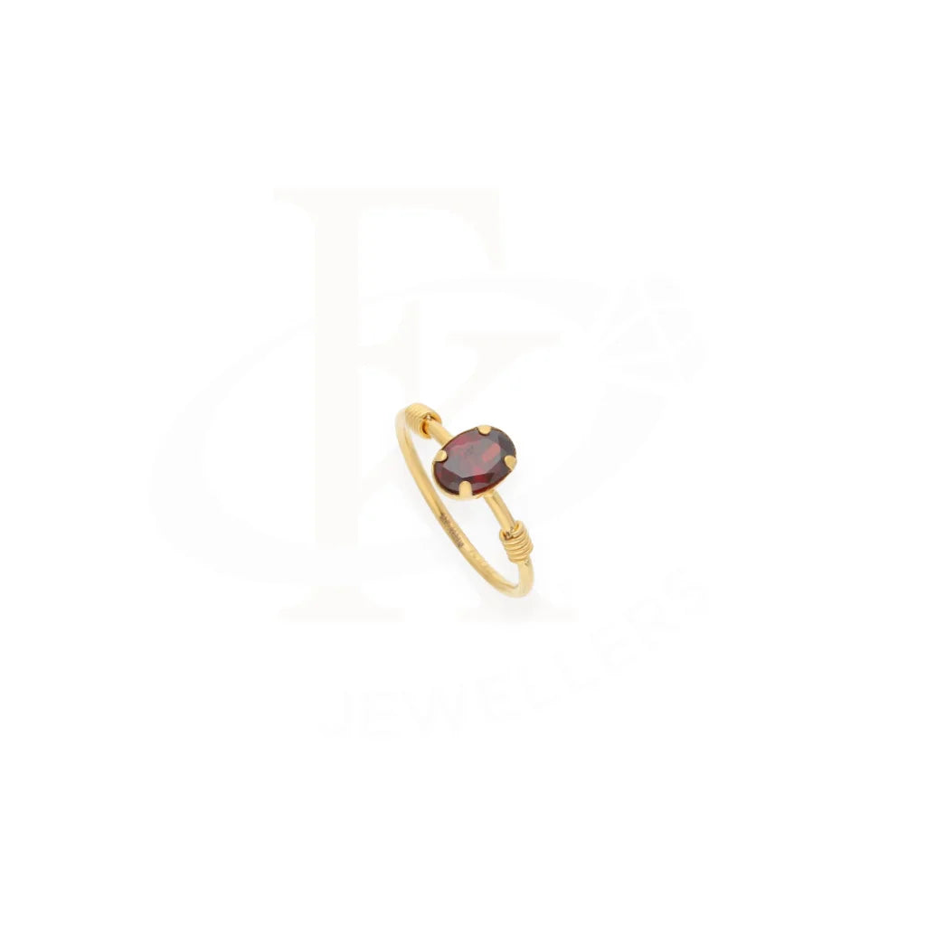 Gold Classic Oval Garnet Birthstone Ring 21Kt - Fkjrn21Km8115 Rings