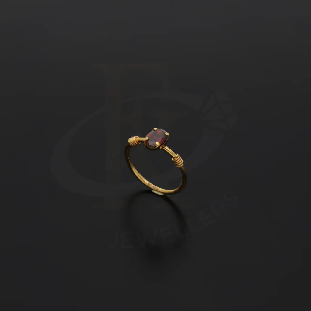 Gold Classic Oval Garnet Birthstone Ring 21Kt - Fkjrn21Km8115 Rings