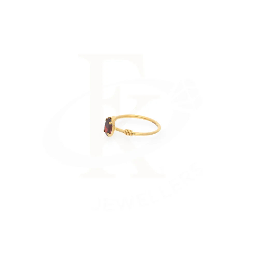 Gold Classic Oval Garnet Birthstone Ring 21Kt - Fkjrn21Km8115 Rings