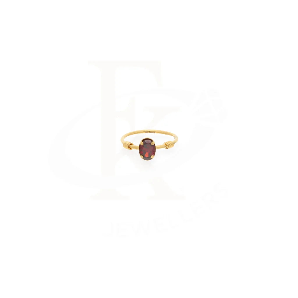 Gold Classic Oval Garnet Birthstone Ring 21Kt - Fkjrn21Km8115 Rings