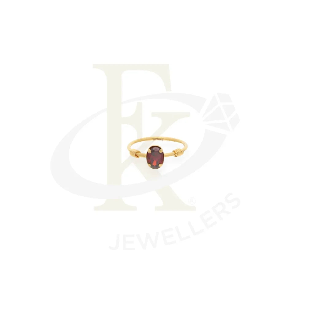 Gold Classic Oval Garnet Birthstone Ring 21Kt - Fkjrn21Km8115 Rings