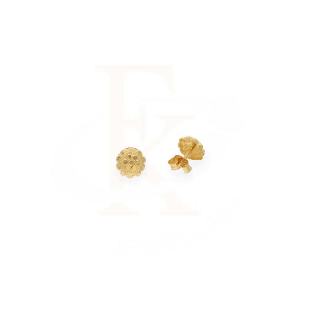 Gold Classic Round Earrings 18Kt - Fkjern18K8239