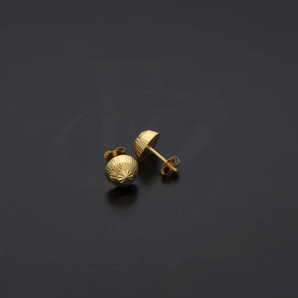 Gold Round Stud Earrings 18Kt - Fkjern18K8175