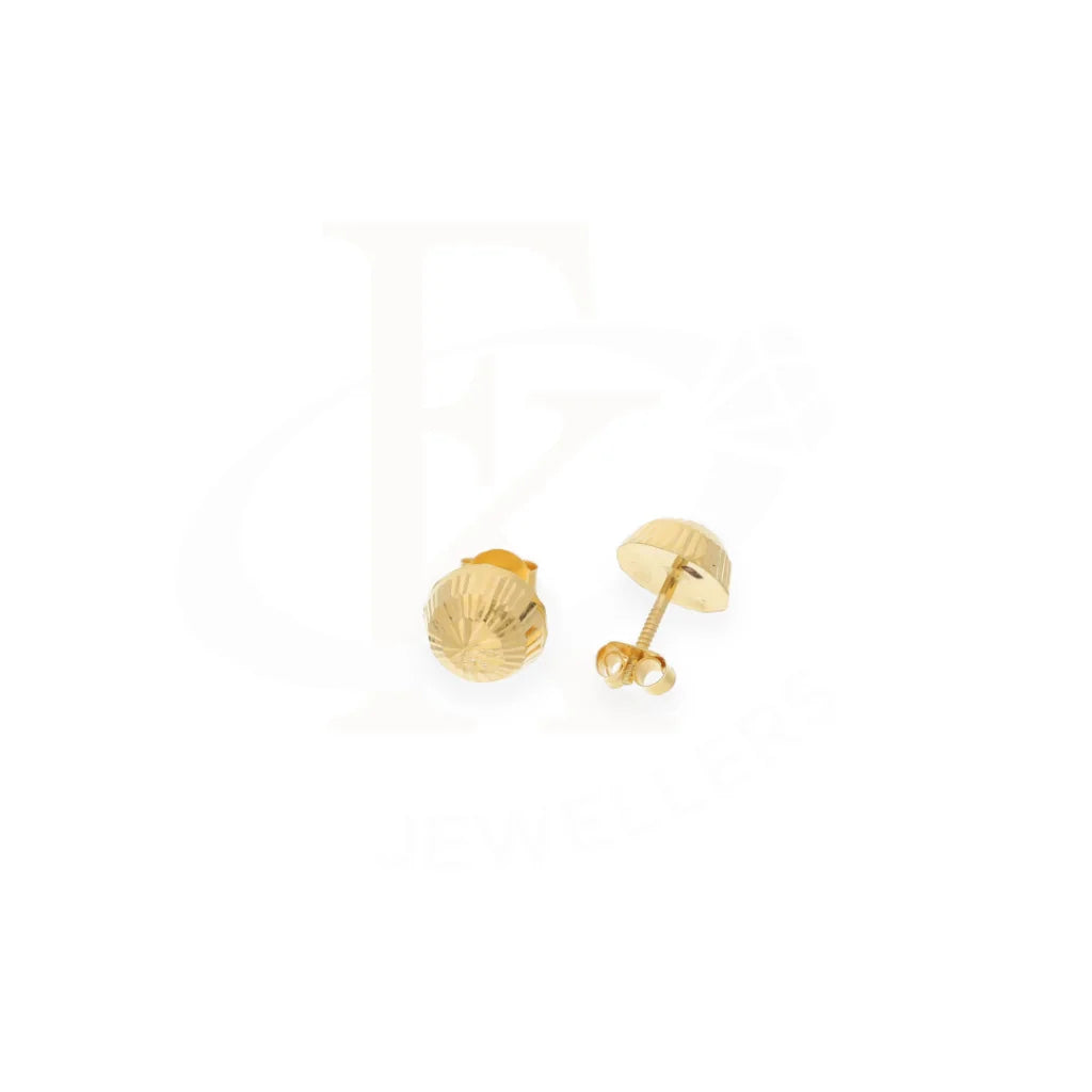 Gold Round Stud Earrings 18Kt - Fkjern18K8175