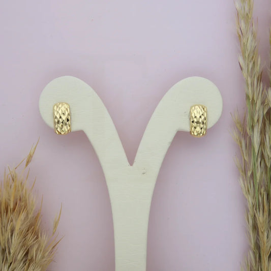 Gold Classic Shaped Earrings 18Kt - Fkjern18K8305