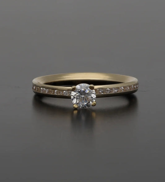 Classic Gold Solitaire Rings 18K - Fkjrn18K7469