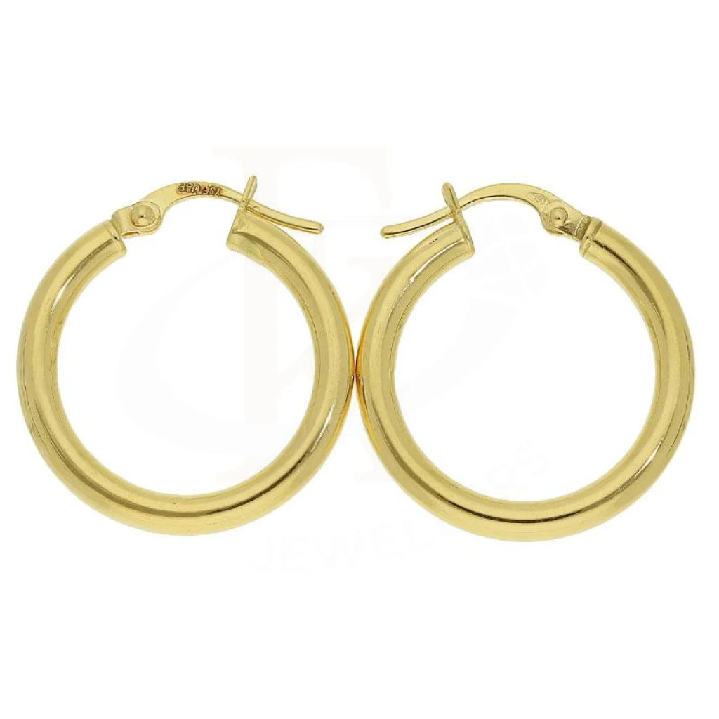 Gold Classic Style Hoop Earrings 18Kt - Fkjern18K1791