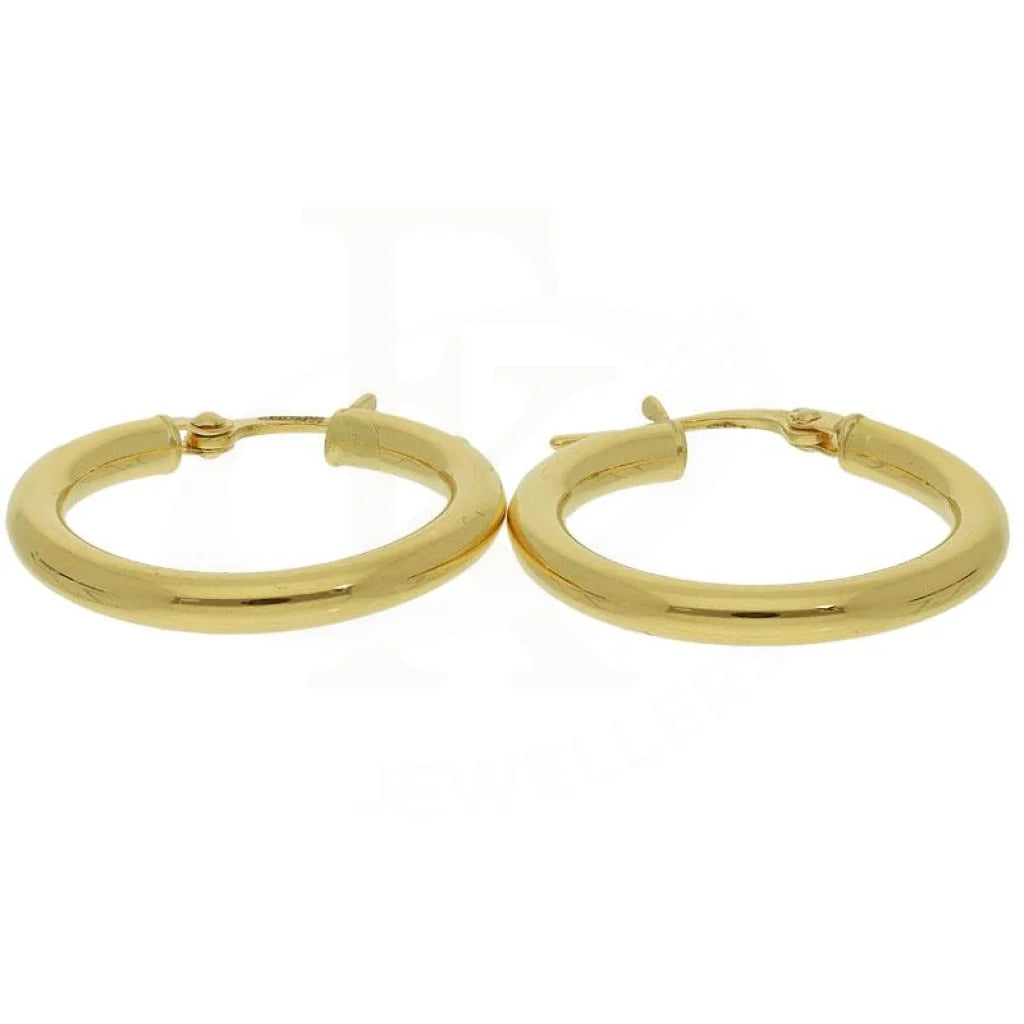 Gold Classic Style Hoop Earrings 18Kt - Fkjern18K1791
