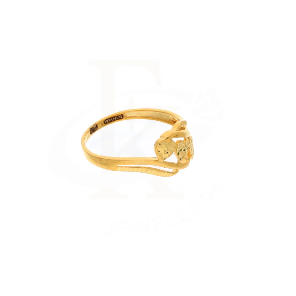 Gold Classic Triple Heart Ring 21Kt - Fkjern18Km8409 Rings